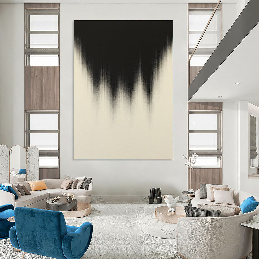 Black and White Gradient Shape Abstract Painting for Modern Art Gallery Installations GAB1368