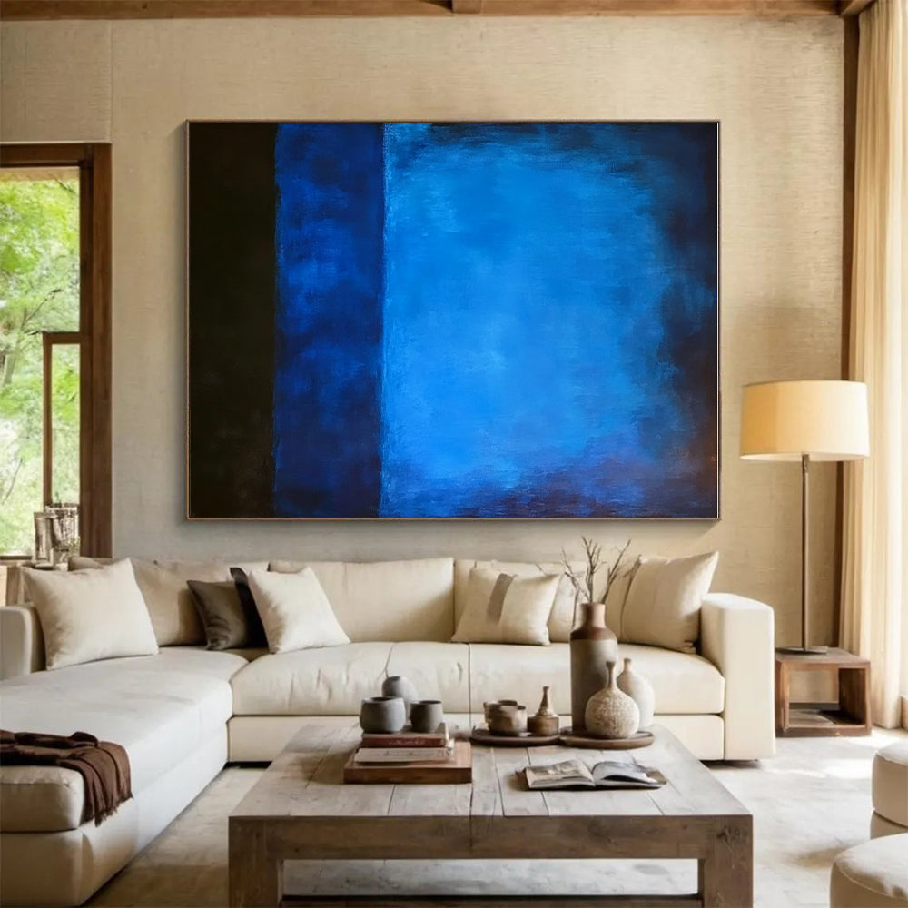Blue Gradient Layers Abstract Painting with Calming Depth WINK087