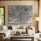 Gray Textured Organic Growth Painting with Natural Intrigue WINK068