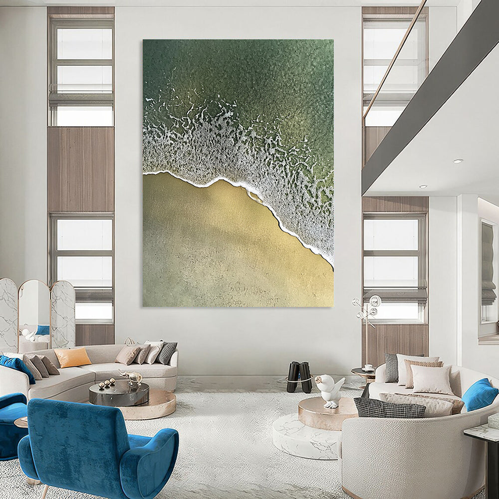 Aerial Beach View Modern Coastal Abstract Painting GAB0311