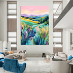 Colorful Rolling Hills Landscape - Modern Impressionist Art GAB0386