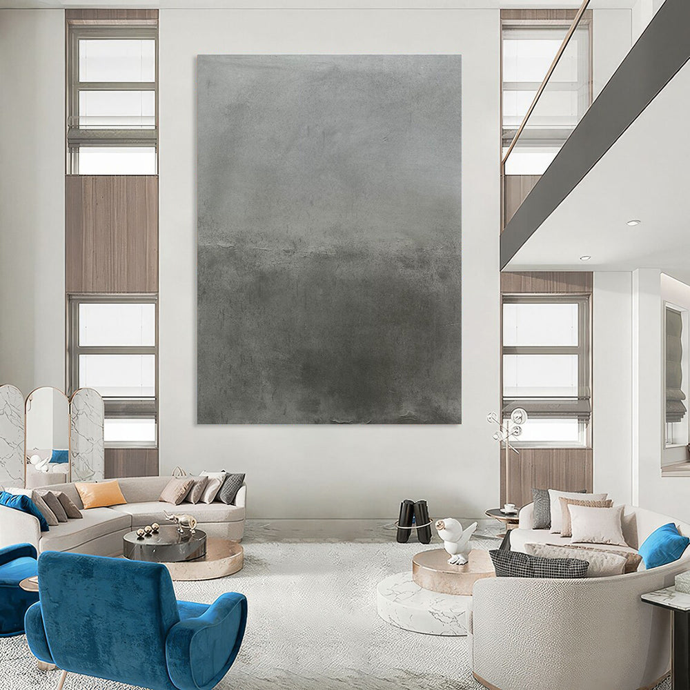 Gray Textured Abstract Painting for Industrial - Style Interiors HENG520