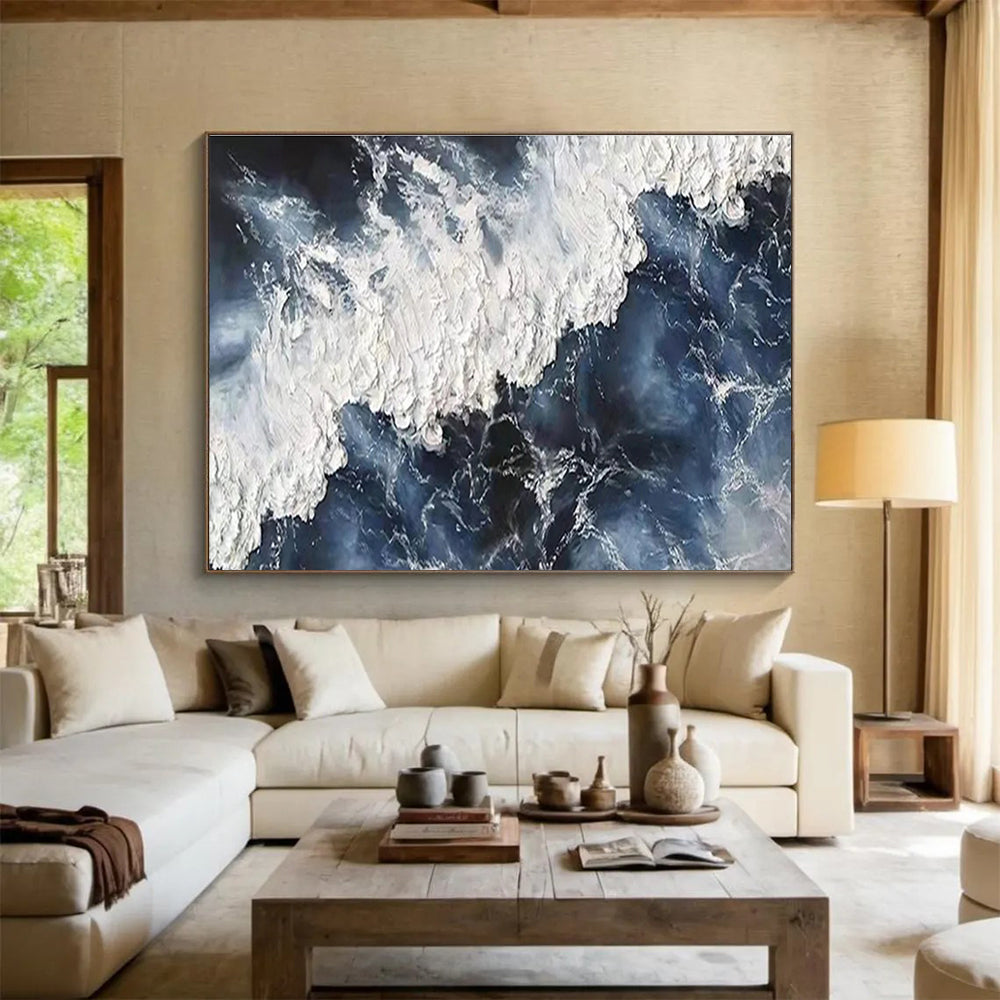 Crashing Wave Abstract Painting for Ocean - Lover’s Man Caves YHT252