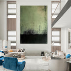 Green - Black Abstract Painting for Industrial - Style Lofts GAB0866