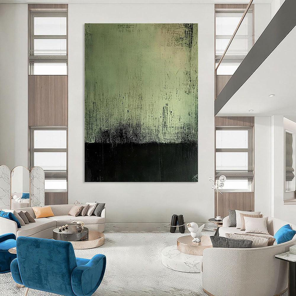 Green - Black Abstract Painting for Industrial - Style Lofts GAB0866