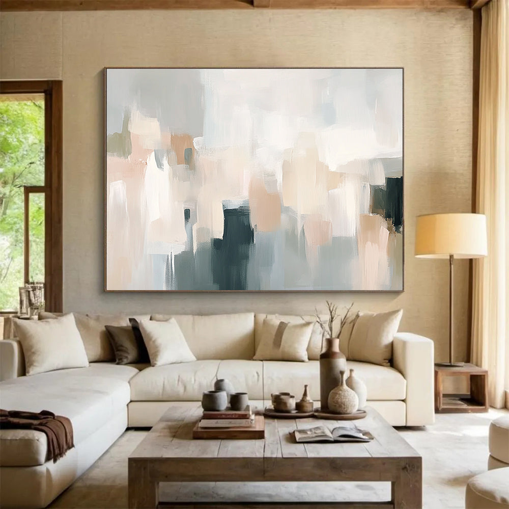 Pastel Blocks Abstract Cityscape Painting ABS219