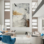 Gray and Beige Abstract Textures Painting for Industrial - Chic Spaces HENG338