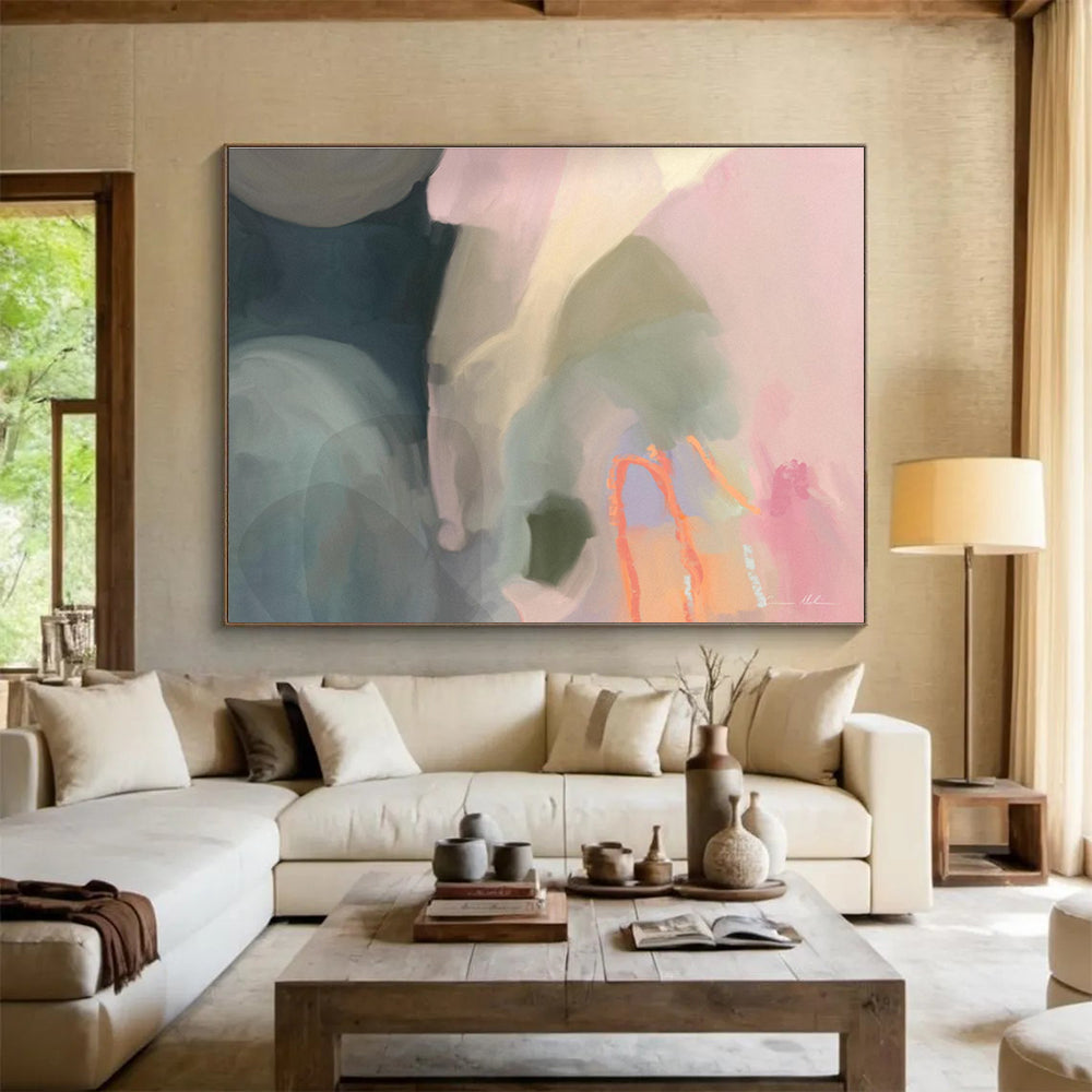 Soft Color Abstract Painting for Bohemian - Style Cafes YHT404
