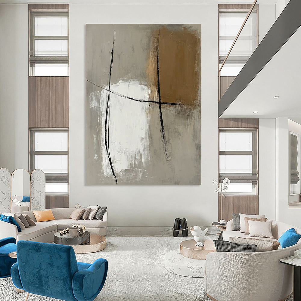 Gray and Black Abstract Painting for Industrial - Styled Lofts GAB1052