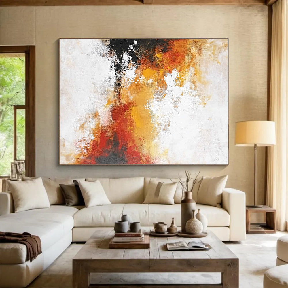 Orange Red Abstract Painting with Fiery Ambience WINK699