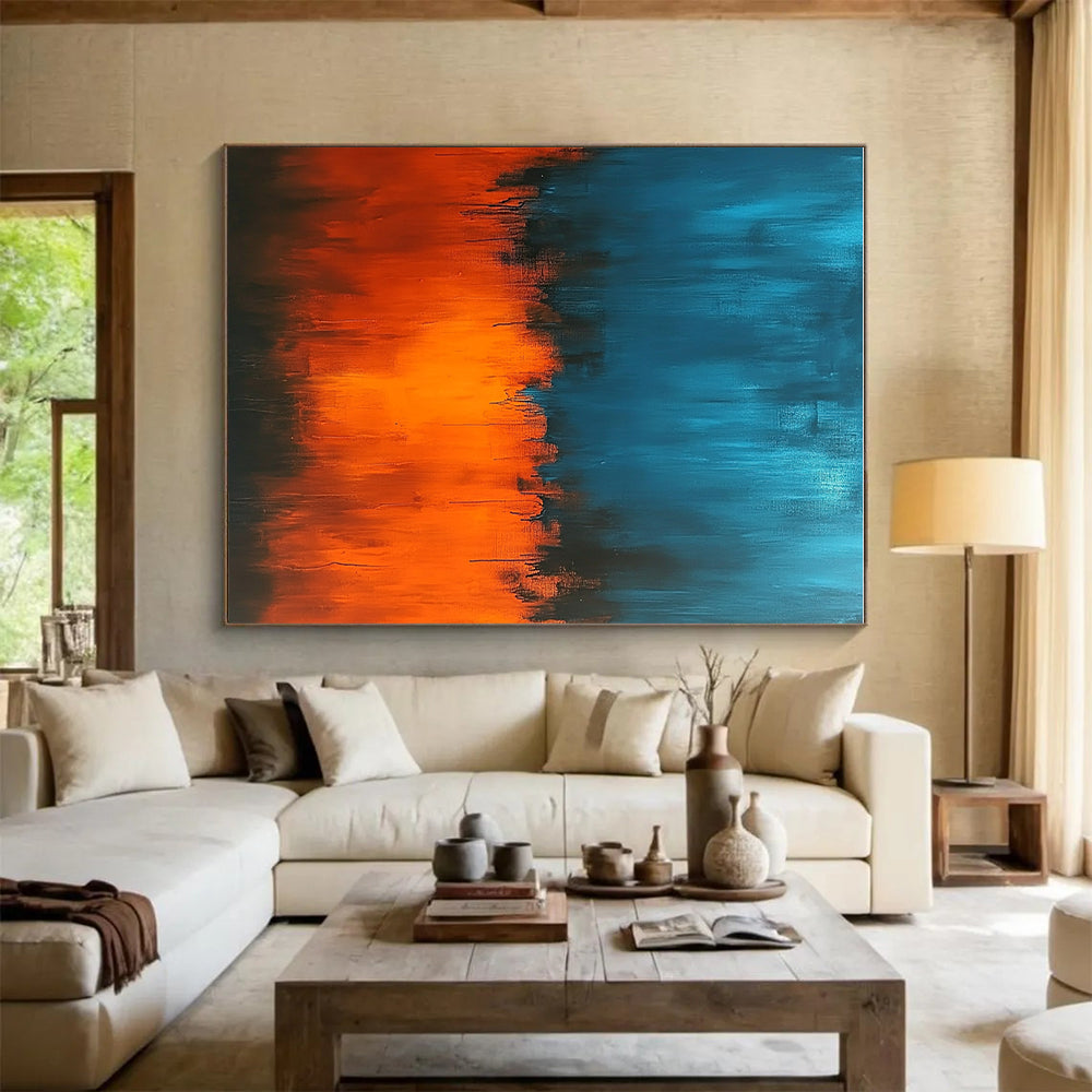 Blue - Orange Abstract Gradient Painting with Bold Contrast WINK388