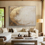 Golden Crescent Abstract Painting for Elegant Interiors YHT080