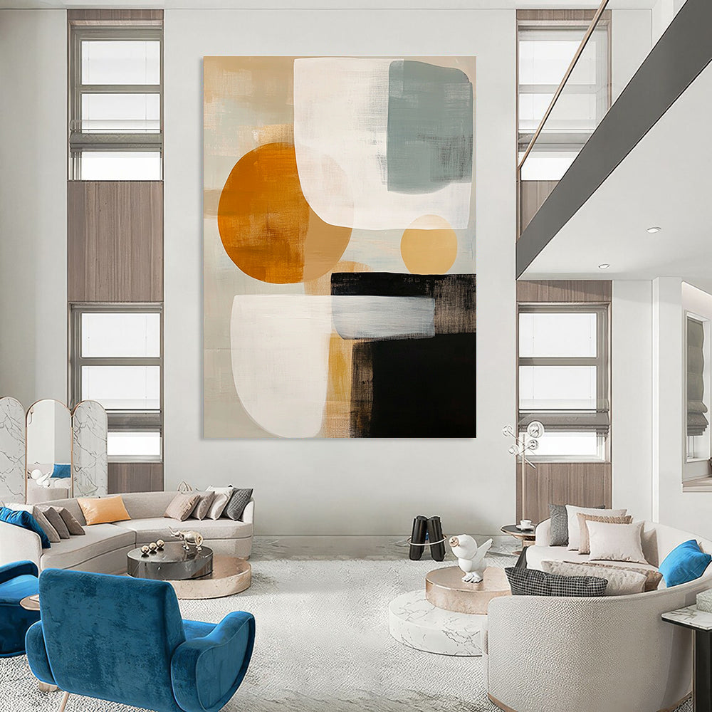 Soft Color Block Abstract Painting for Contemporary Bedroom Retreats GAB1207