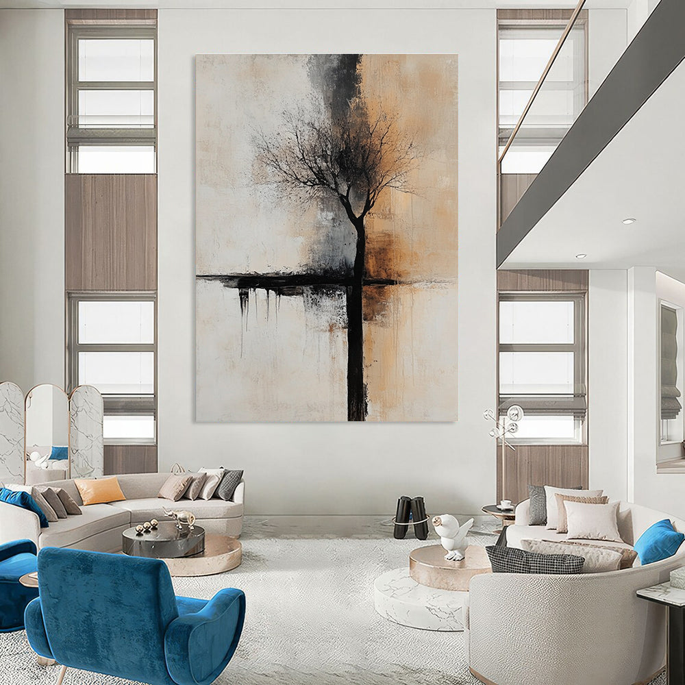 Minimalist Tree Abstract Painting for Contemporary Home Offices GAB1254