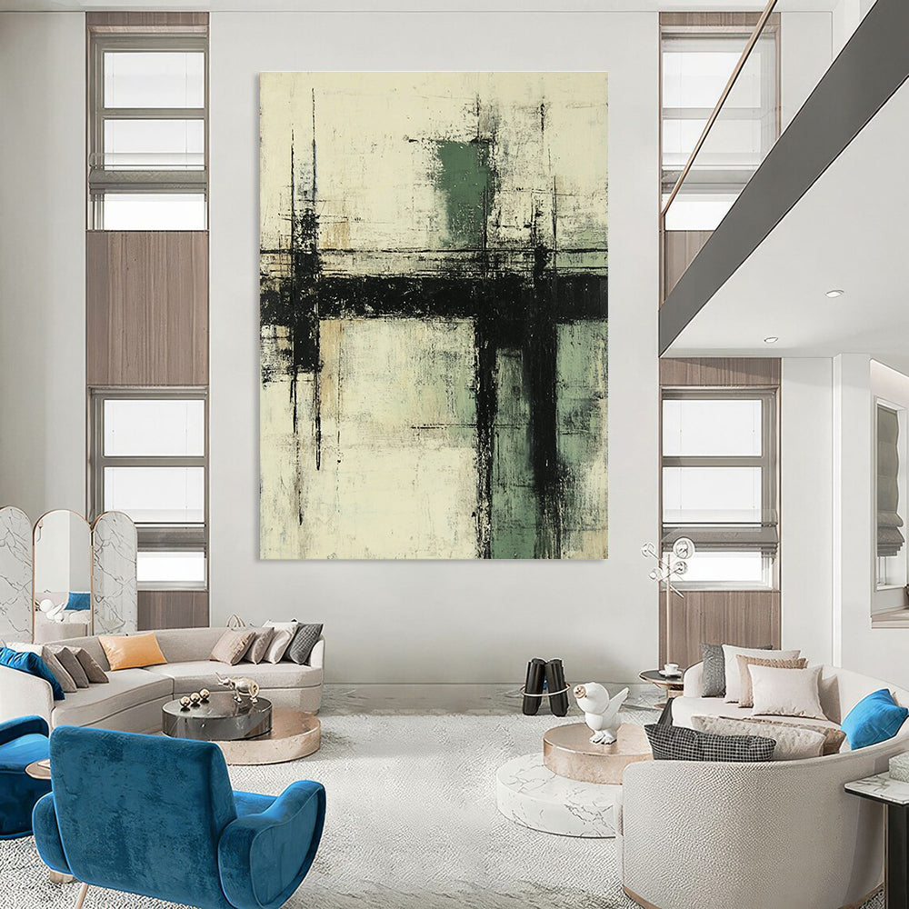 Textured Geometric Abstract Painting for Industrial - Styled Lofts GAB1127