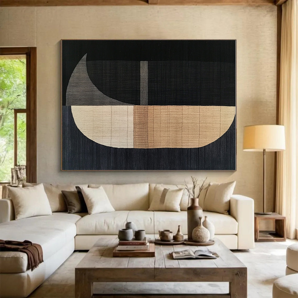 Geometric Textured Rug - like Abstract Painting with Artisanal Charm WINK180