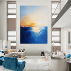 Sunset Over Ocean Abstract Painting for Relaxing - Styled Lounges GAB1077