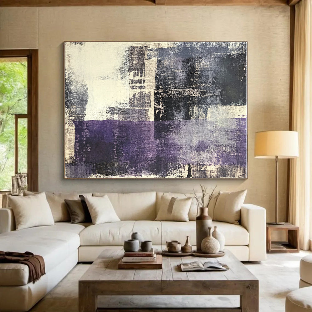 Purple Gray Abstract Painting with Muted Mystery WINK525