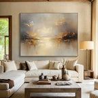Golden Lake Abstract Painting with Subtle Tones ABS270