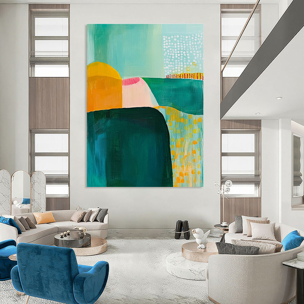 Abstract Landscape Blocks Contemporary Abstract Painting GAB0339