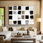 Monochrome Color Swatches Abstract Painting with Textured Hues WINK111