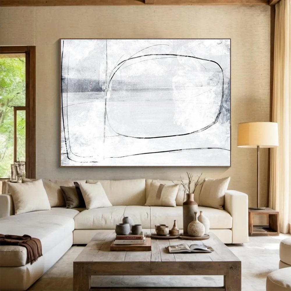 Minimalist Line Abstract Painting for Modern Offices YHT140