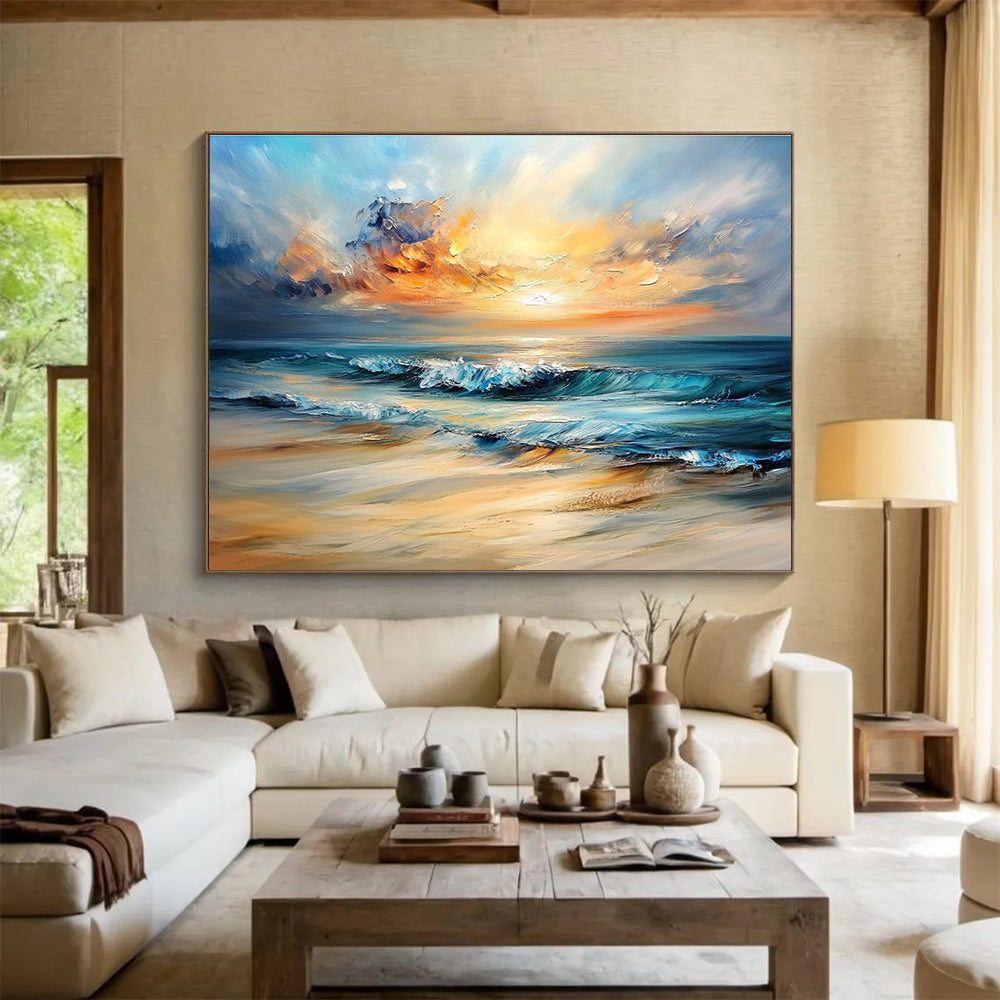 Seaside Sunset - a Moment of Golden Tranquility ABS007