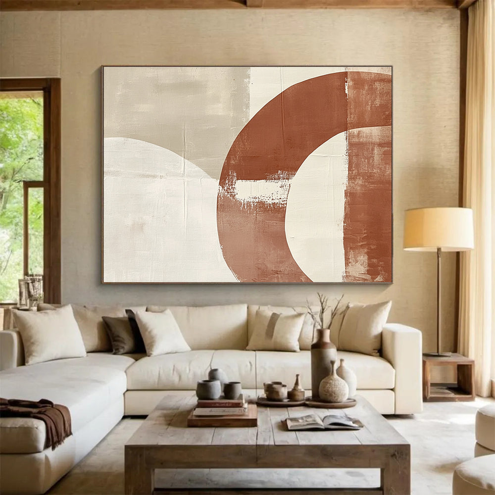 Earth - Toned Curved Abstract  Subtle Elegance ABS033
