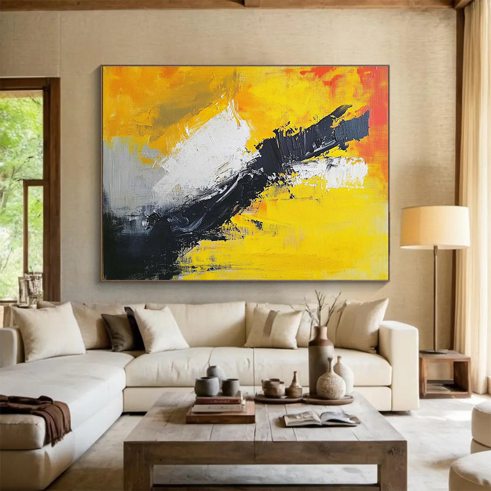 Dynamic Color Clash Abstract Painting with Bold Expressive Strokes ABS551