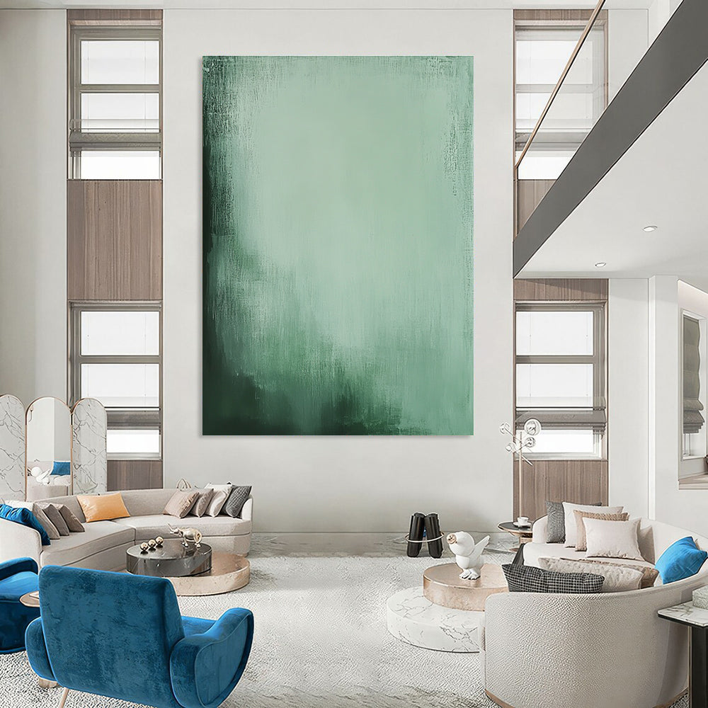 Green Gradient Calming Abstract Painting for Spa - like Spaces GAB1506