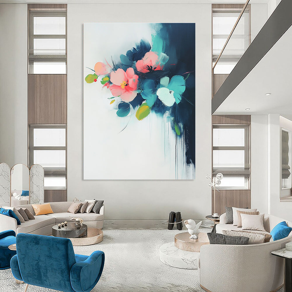 Delicate Flower Abstract Painting for Romantic Dining Spaces GAB0843