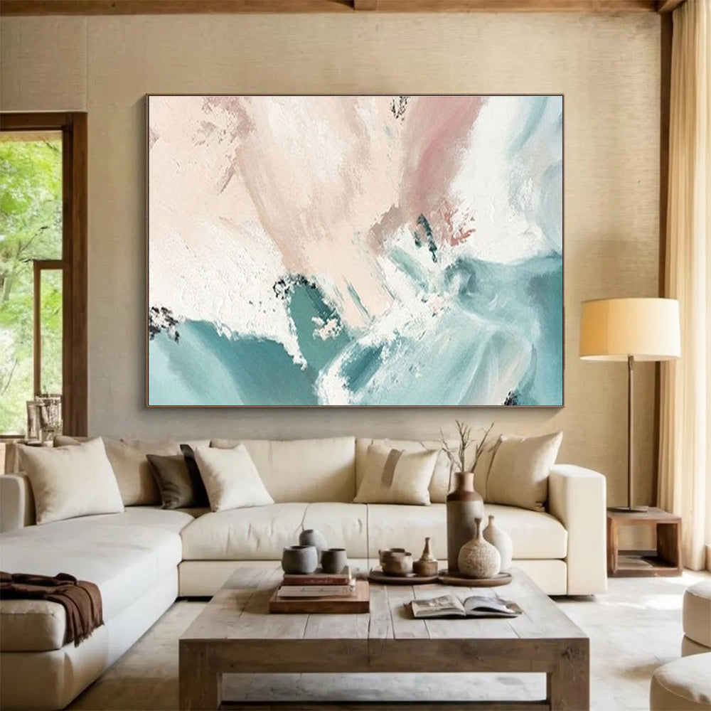 Soft Color Abstract Painting for Minimalist Living Rooms YHT182