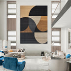 Circular Geometric Patterns Abstract Painting for Modern Office Lobbies GAB1360