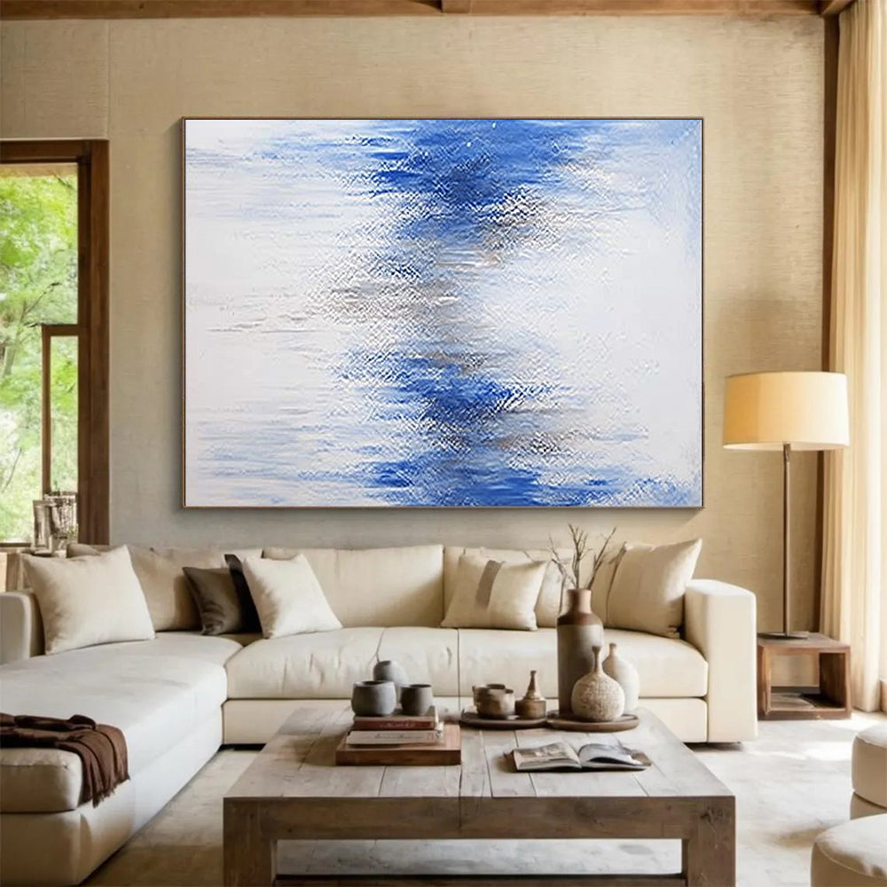 Blue - Silver Abstract Symmetry Painting with Balanced Grace WINK392