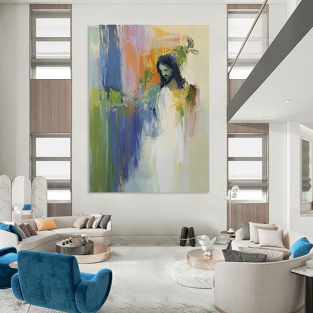Figure with Foliage Abstract Painting for Spiritual - Styled Spaces GAB1072