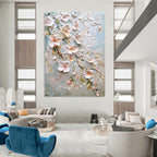 3D Floral Blossom Textured Abstract Painting for Romantic Spaces GAB1410