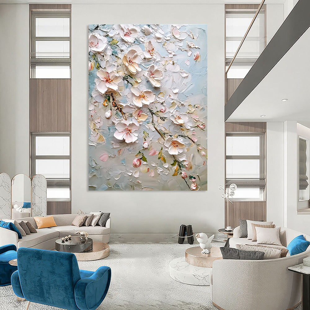 3D Floral Blossom Textured Abstract Painting for Romantic Spaces GAB1410