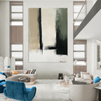 Black and Neutral Abstract Painting for Industrial - Style Art Galleries GAB1188