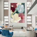 Soft - Toned Floral Abstract Painting for Cozy Living Rooms GAB1040