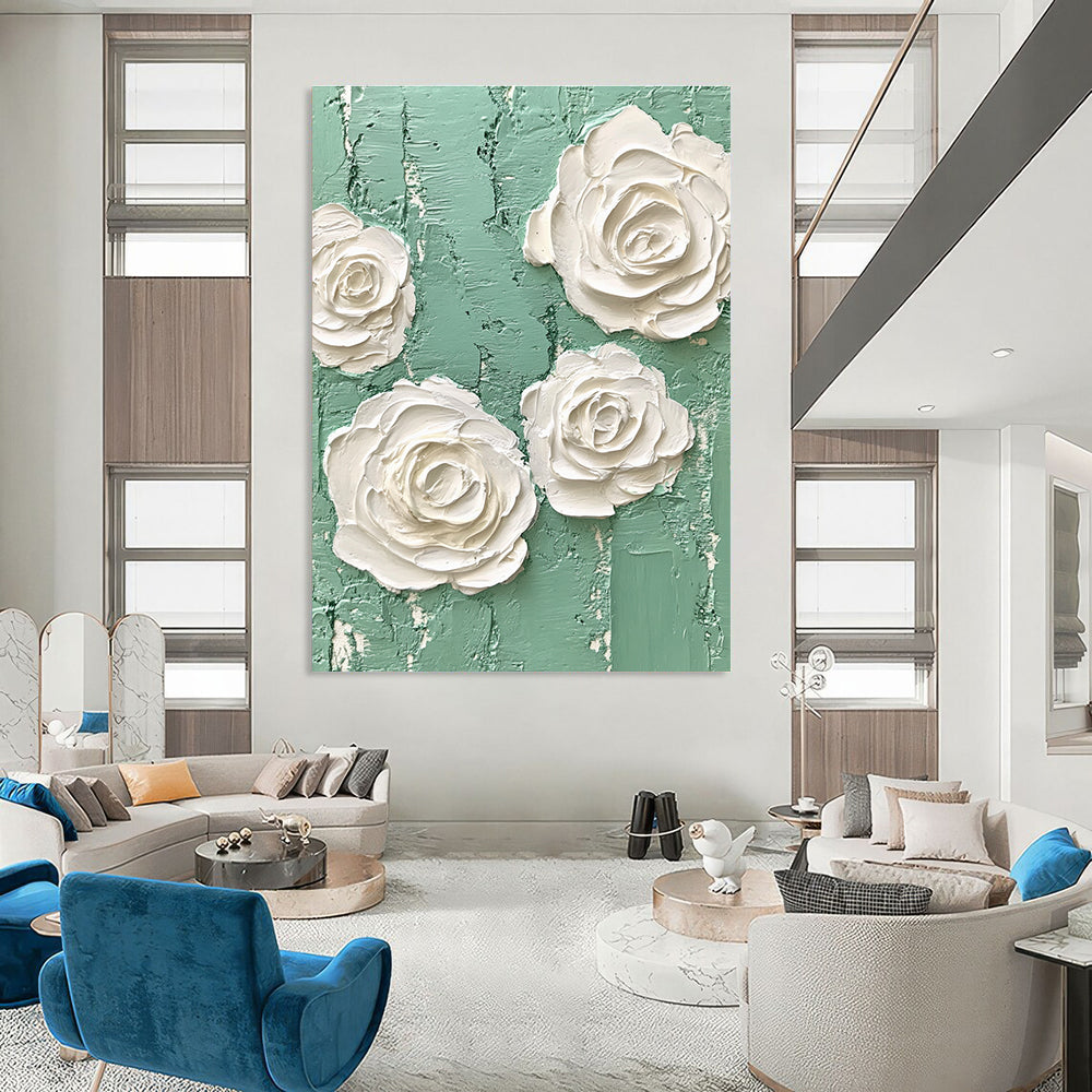 Textured Floral Art Abstract Painting for Romantic Interiors GAB1395