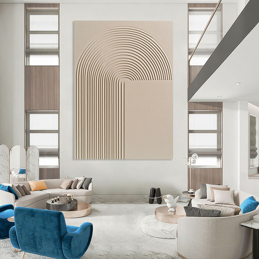 Curved Lines Relief Textured Abstract Painting for Contemporary Interiors GAB1501
