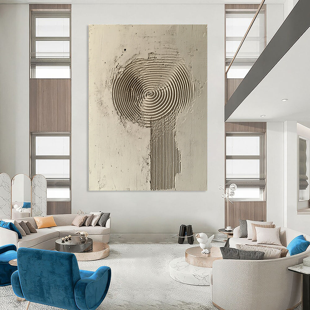 Textured Circles and Lines Abstract Painting for Contemporary Art Galleries GAB1346