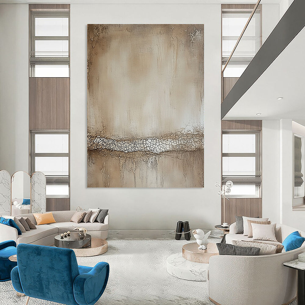 Crackled Texture Art Abstract Painting for Rustic Interiors GAB0706