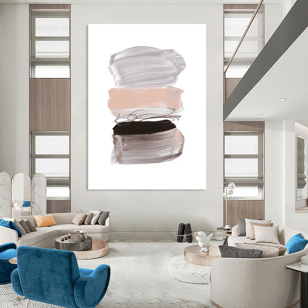 Stacked Color Block Abstract Painting for Modern Nursery Rooms HENG184