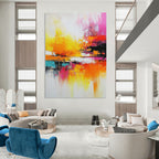 Vibrant Color Splash Abstract Painting for Lively Spaces GAB0681
