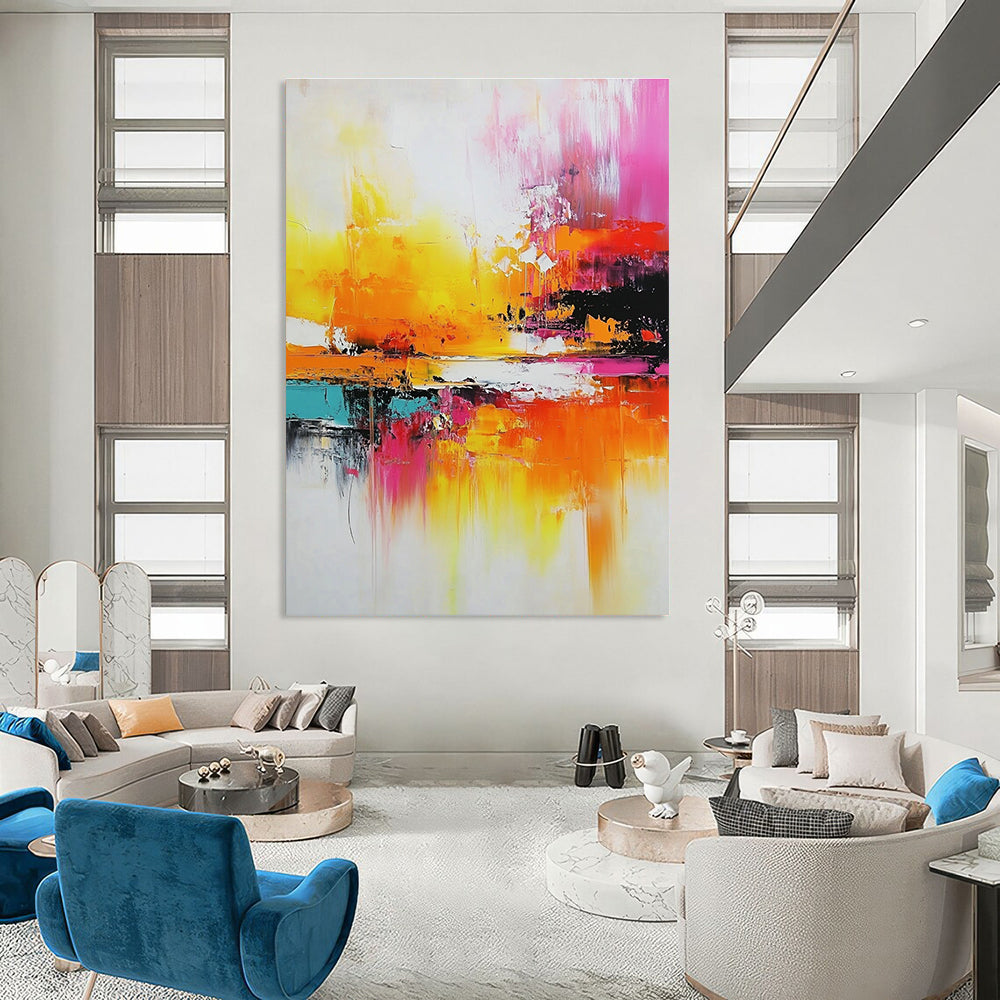 Vibrant Color Splash Abstract Painting for Lively Spaces GAB0681