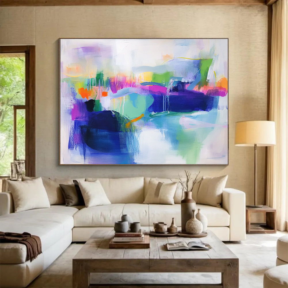 Colorful Abstract Mosaic Painting with Vibrant, Playful Combinations ABS493