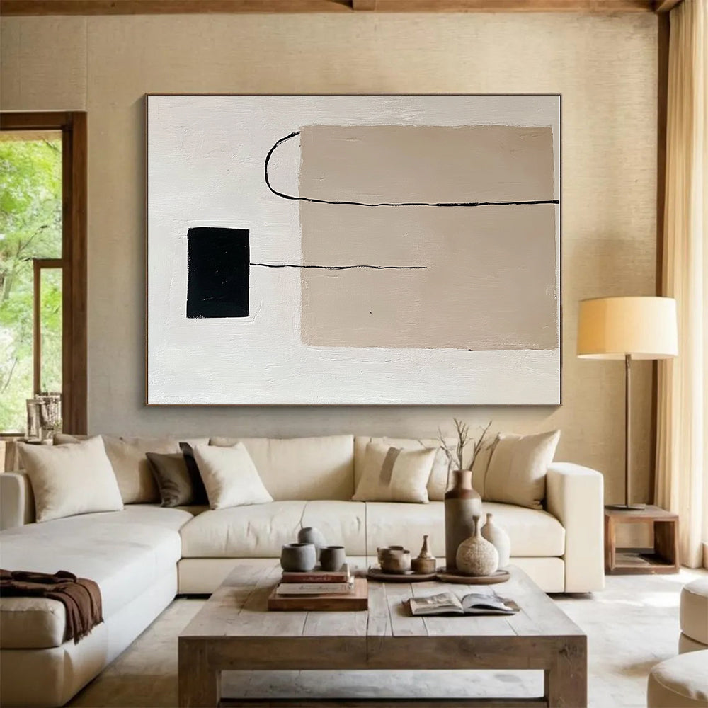 Minimalist Hanging Shapes Abstract Painting with Quiet Simplicity WINK152