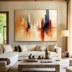 Cityscape Abstract Painting with Warm and Cool Tones ABS257