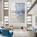 Icy Forest Abstract Painting for Winter - Themed Spaces GAB1066